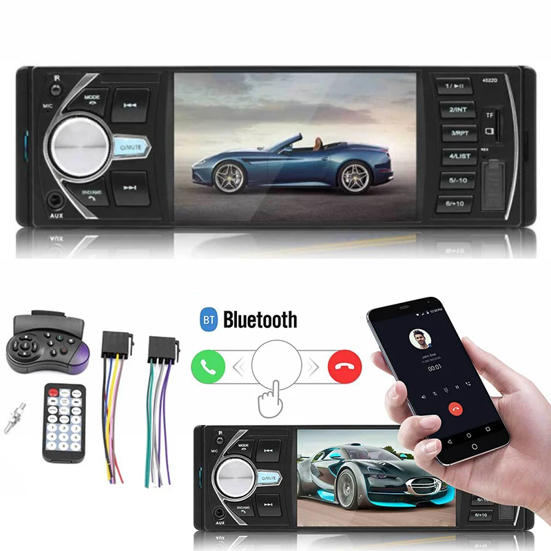4' HD автомобильный стерео радио MP5 плеер Bluetooth аудио FM/USB/AUX/FM камера DVR видео Поддержка DVR видео сигнал вход