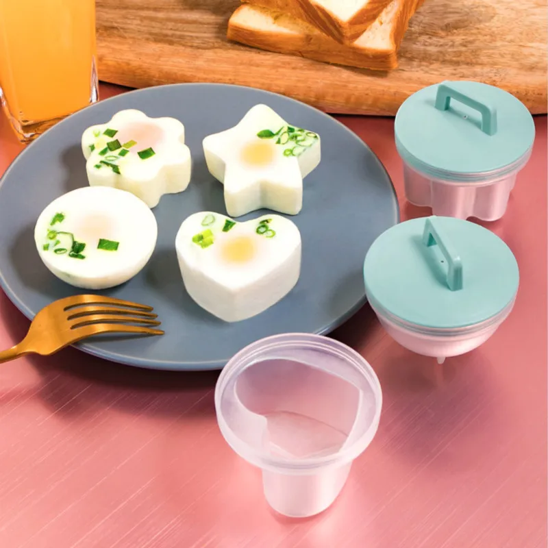 

Egg Poacher 4Pcs/Set Boiler Children Breakfast Cooker Tool Pudding Mold Chocolate Pancake Maker Lid Brush Kitchen Accessories