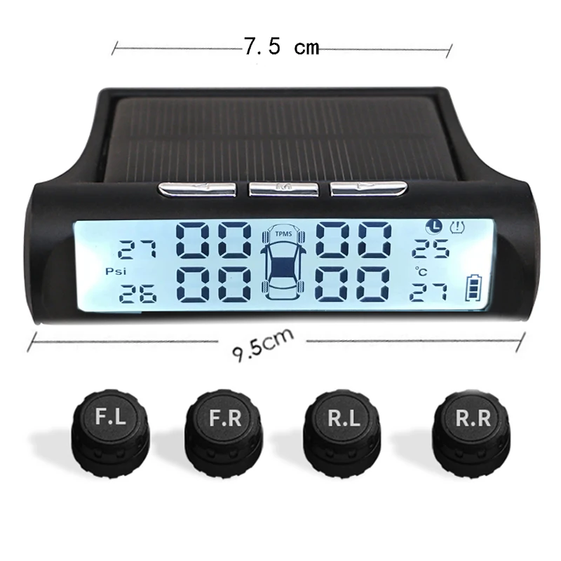 Умный автомобильный TPMS датчик давления для шин USB или солнечной зарядки, интеллектуальное экономное топливо и т. д. авто в шинах Давление сигнализации - Тип: Портативный