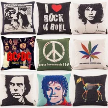Super star paz & amor música 1969 capa de almofada rock & rolo caso de almofada decoração para casa cojines para sofá capa de almofada