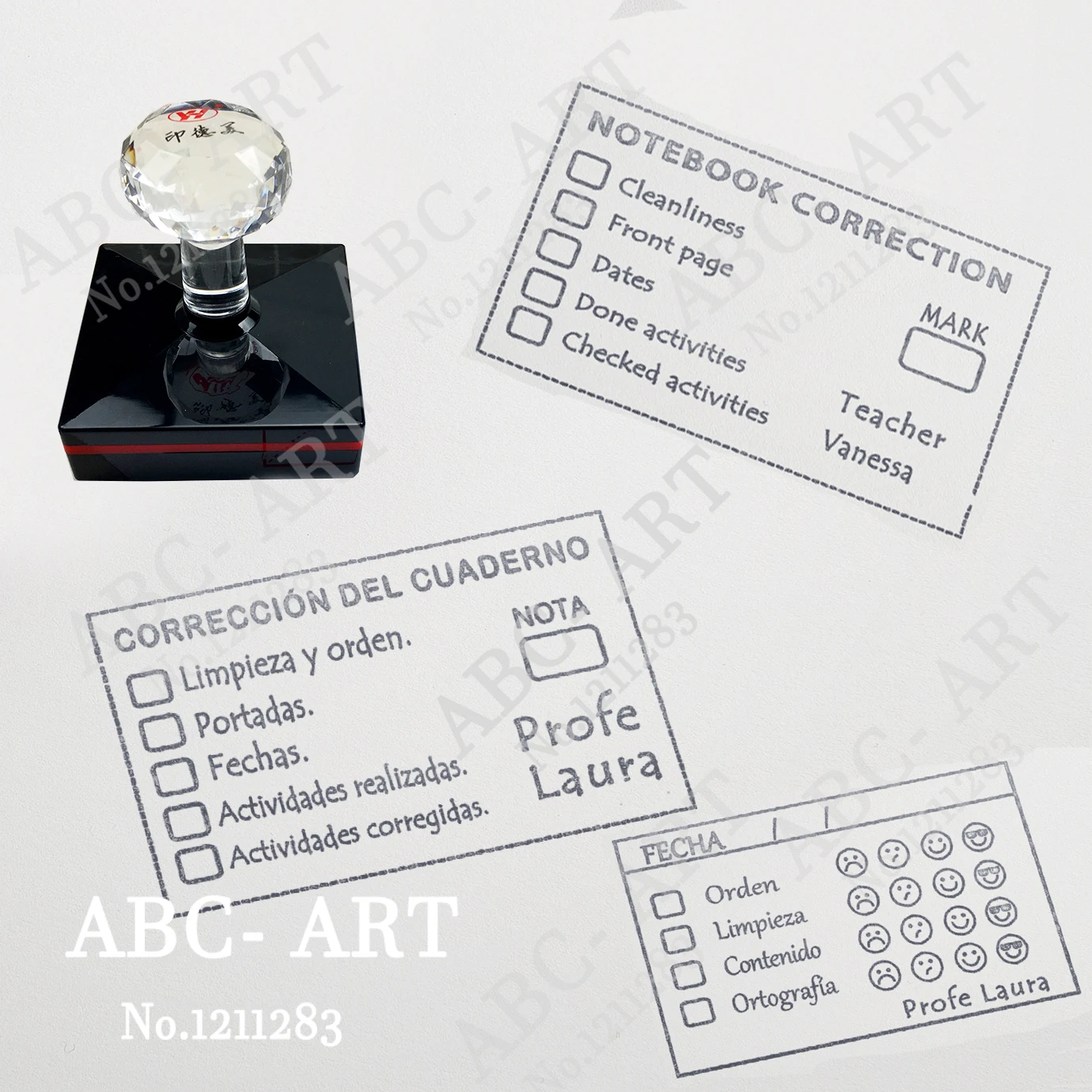 50x80mm Personalized Spanish Teacher Stamp Teacher Stamp your name your text Any language name stamps
