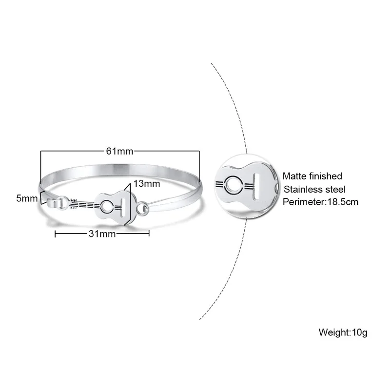 FXM new arrival fashion jewelry for women birthday gift best selling bracelet lover bracelet Guitar 31mm steel bracelet