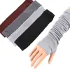 Gants longs tricotés sans doigts | Mitons, poignet et bras chauds, pour femmes, hiver 2022 ► Photo 2/6