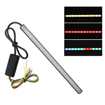

Motorcycle Flexible LED Tail Lamp PVC Brake Turn Signal Strip Lights Waterproof Universal For ATVs/ Mopeds/ Scooters