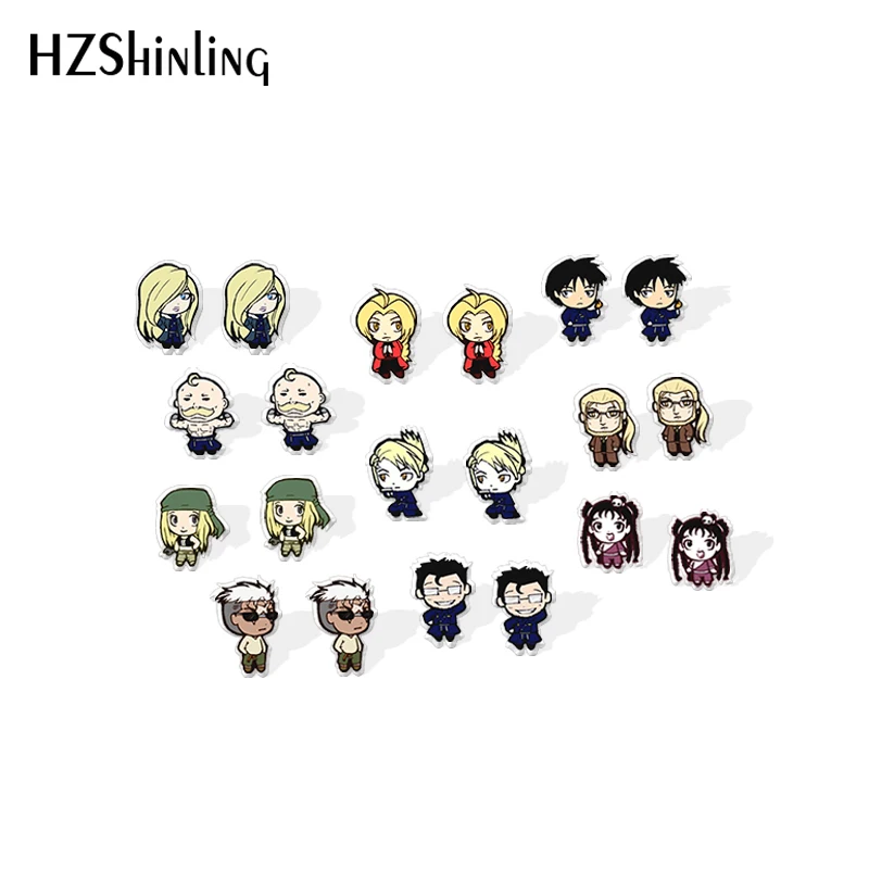 2020 новые металлические серьги гвоздики с алхимиком Edward Elric Winry акриловые ручной