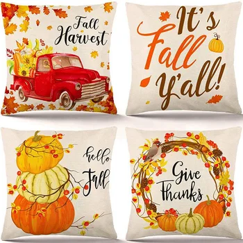 

Fall Pillow Covers Autumn Pillow Covers Holiday Rustic Linen Pillow Case for Sofa Couch Farmhouse Decorations