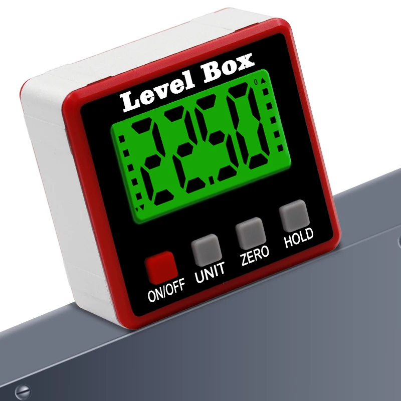 

Automatic Angle Digital Protractor Finder Lever Inclinometer Slope Meter Four Meaturement Unit Horizontal Verticle LCD Display
