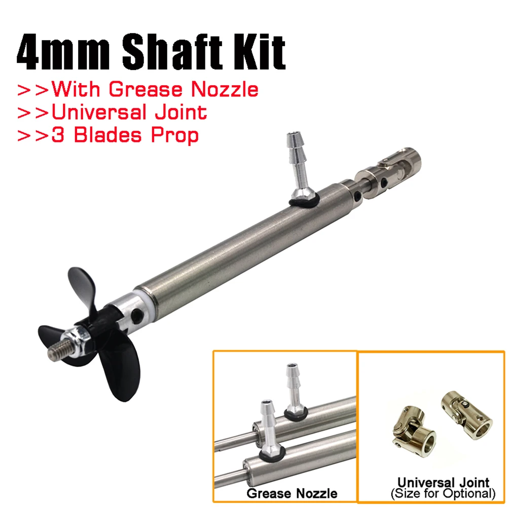 4mm RC Boat Parts Shaft Kit Steel 