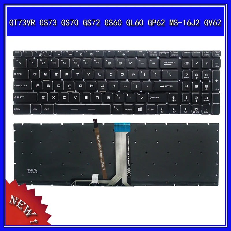 Фото Клавиатура для ноутбука MSI GT73VR GS73 GS70 GS72 GS60 GL60 GP62 MS-16J2 GV62, сменная Клавиатура для ноутбука №1