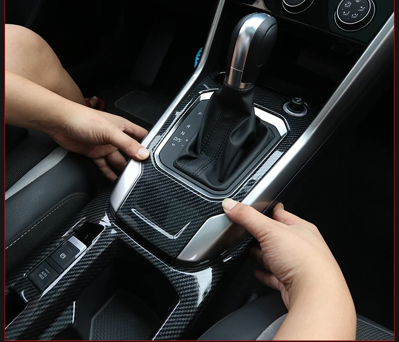 Lsrtw2017 карбоновое волокно abs Автомобильная рамка чашки планки шестерни панель украшения для volkswagen t-roc Защитная vw