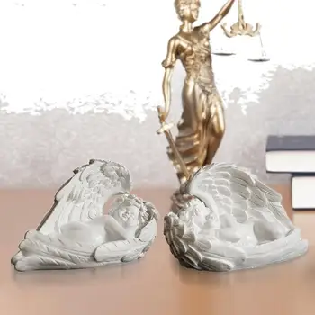 

1 Pair of Sleeping Angel Ornaments Resin Angel Ccrafts Children's Room Decorations Wedding Birthday Gifts