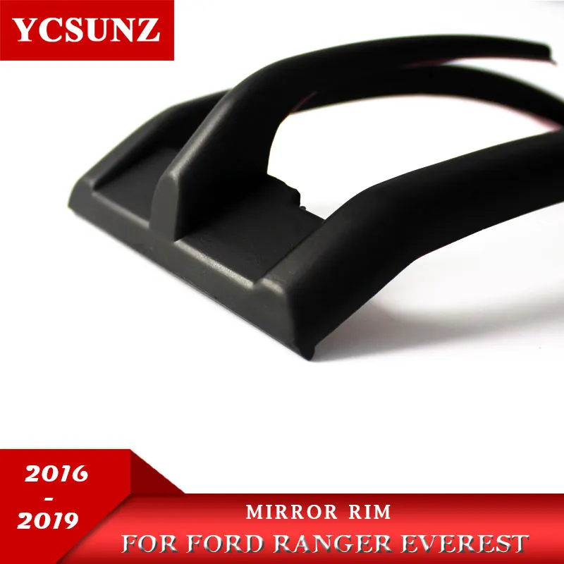 Mirror Rim For Ford Ranger Everest Endeavour ABS Black parts 2pcs/set