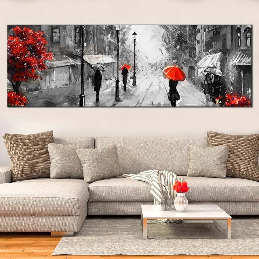 black white paris red tree 5D DIY Diamond Painting cross stitch mosaic full square round diamond embroidery rhinestone painting,