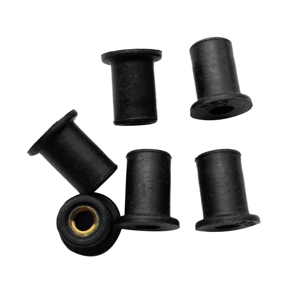 12Pcs Rubber Well Nuts M4 M5 Brass Insert 4mm 5mm Metric Wellnuts Motorcycle Windscreen