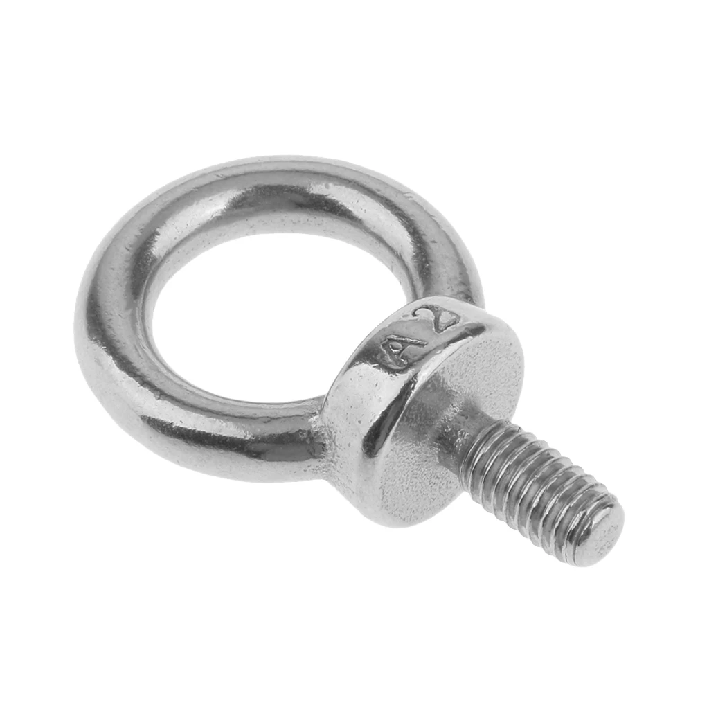 10pcs 316 Grade Stainless Steel Lifting Ring Eye Bolt Nuts Screws Bolts 6mm