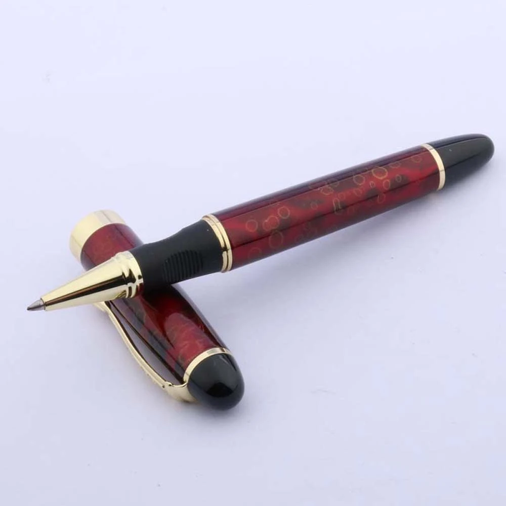 Jinhao Chinese Red Silver Trim NEW Metal Rollerball Pen