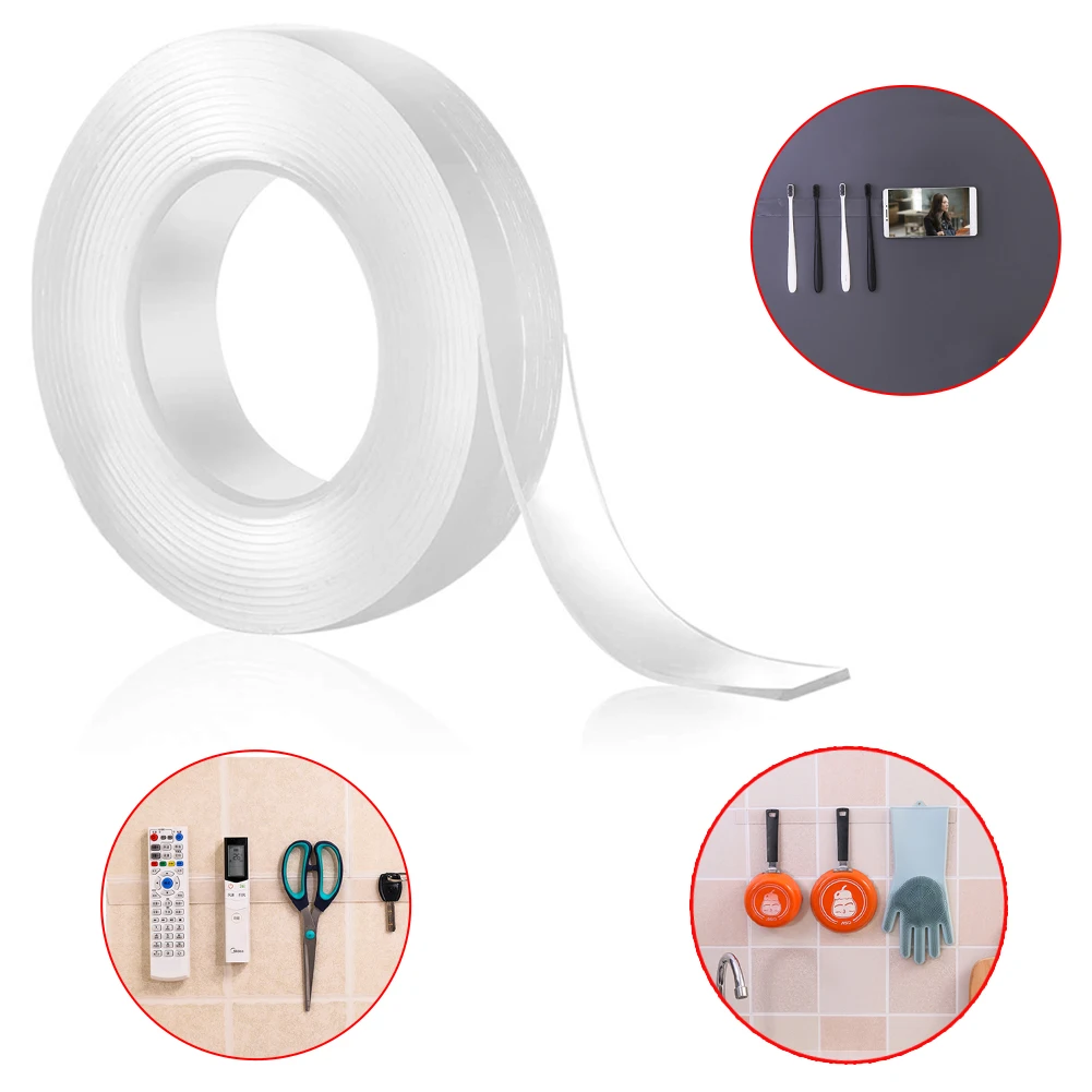 Home Improvement Double Sided Tape Nano Transparent No Trace Acrylic Tape Reuse and Waterproof tape adhesive tape home decor