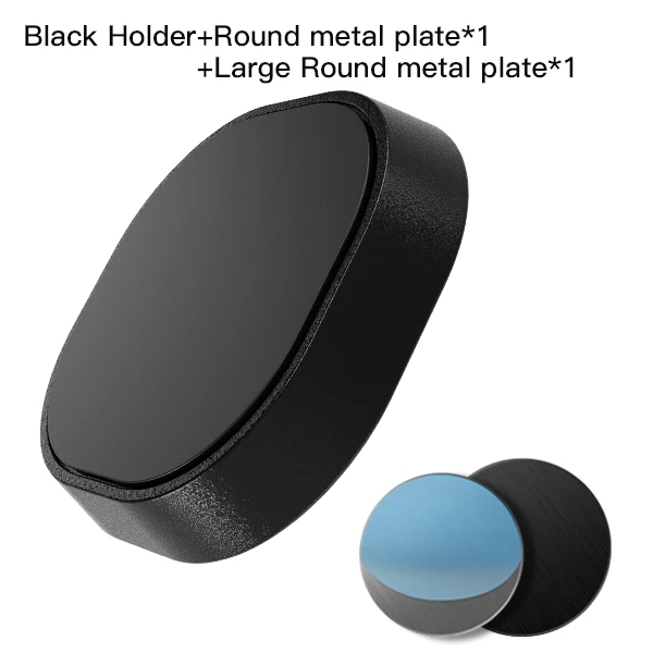 Black 2 Metal Plate ACCEZZ универсальная Магнитная автомобильная подставка для телефона в форме полосы для iPhone 11 Pro Max XS samsung Xiaomi в автомобиле gps крепление приборной панели - Цвет: Black 2 Metal Plate