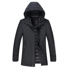 Пуховик мужские зимние куртки мужские модные толстые теплые молнии с капюшоном черная верхняя одежда хлопковая стеганая ветрозащитная куртка пуховики