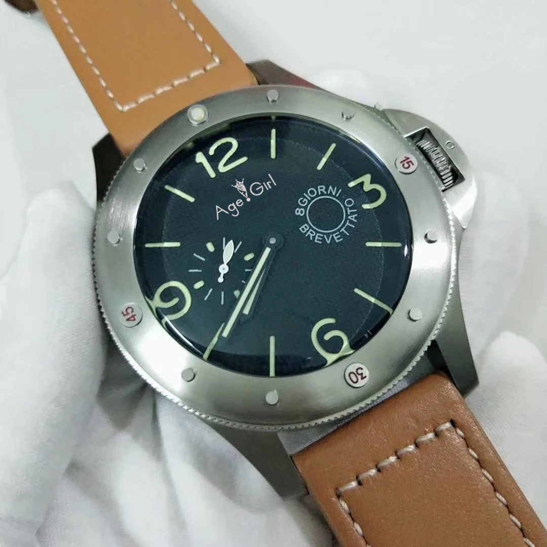 

Limited Big Size 60mm Famous Brand New Men Automatic Mechanical Sapphire Stainless Steel Green Luminous Brown Leather Watch AAA+