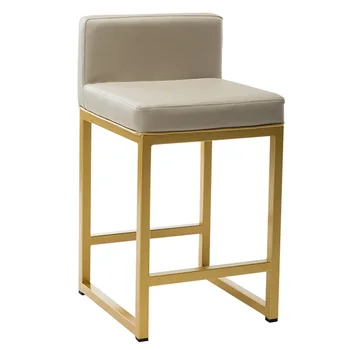 

Special Stool For Jewelry Store Cash In Front Desk Backrest Iron Metal High Chair Gold Bar Chair
