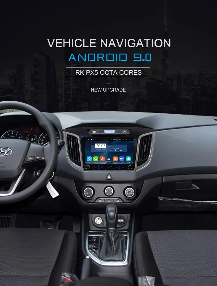 LJDA 9 дюймов Android 9,0 Автомобильный мультимедийный плеер для HYUNDAI IX25 CRETA gps Навигация стерео 2 Din автомагнитола 4G+ 64G DSP Восьмиядерный