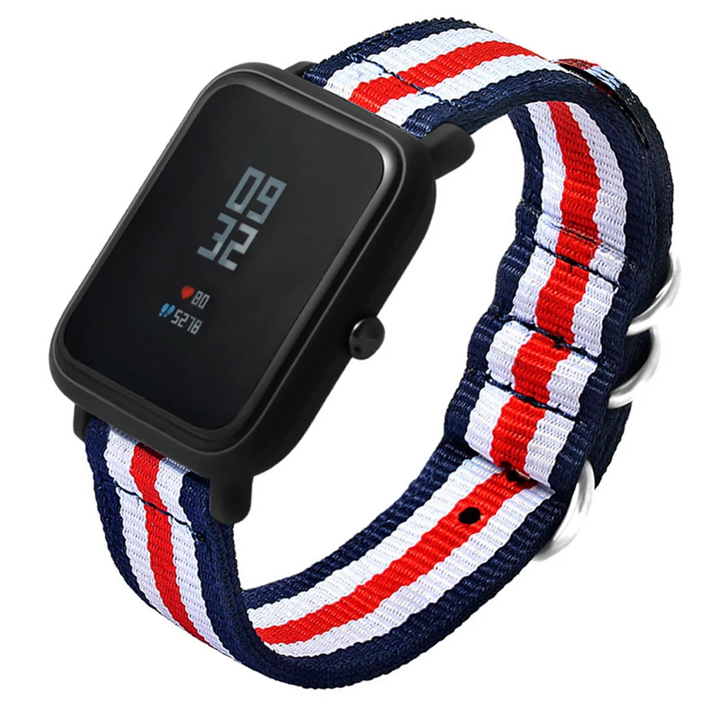 YHNUJM полотно холста для Amazfit ремешок 20 мм для Xiaomi Huami Amazfit Youth Bip Смарт часы ремешок браслет