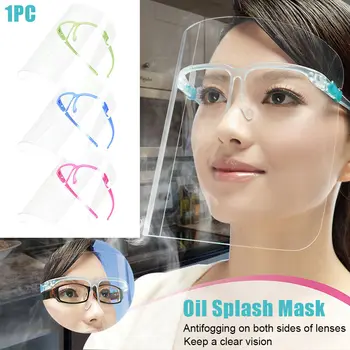 

2Pcs Full Face Protection Cover Screen Cooking Oil Splash Shield Anti-fog Anti-saliva Anti Infection Anti-droplets Splash-proof