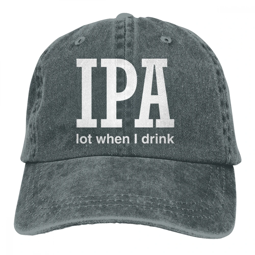 IPA лот, когда я пью Casquette черный унисекс Мужские Женские джинсовые бейсболка с ремешком кепки Регулируемая шляпа для гольфа папа