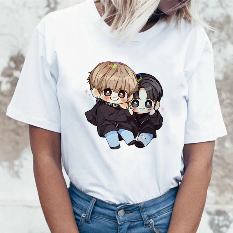 Женская футболка с круглым вырезом Jungkook Kpop Suga J Hope Miss Jin JIMIN V популярная в Корее