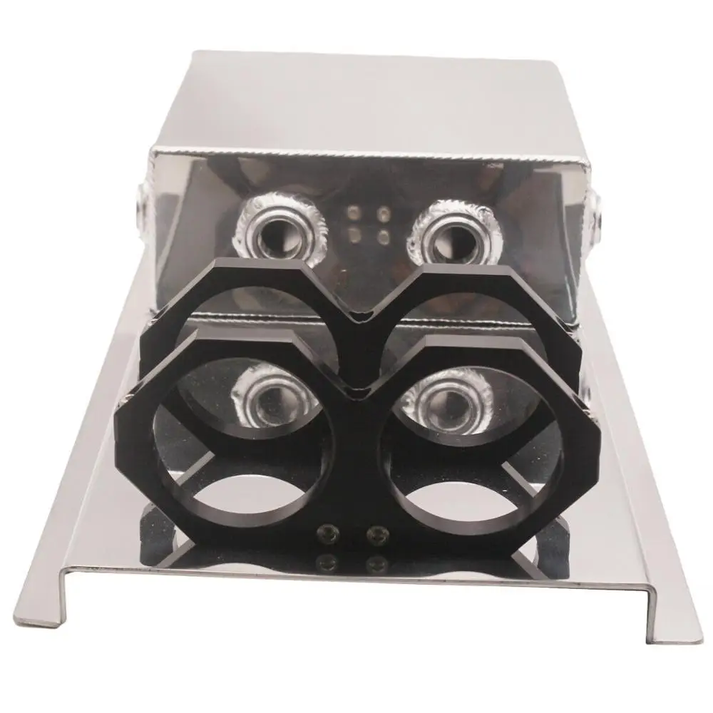 Polish Aluminum Dual 044 Pumps Mount 2.5lt Under Car Fuel Surge Tank with 8 ORB