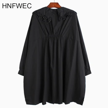 

2020 Spring Summer New Pattern Peter Pan Collar Solid Patchwork Single Breasted Vintage Shirt Women V397