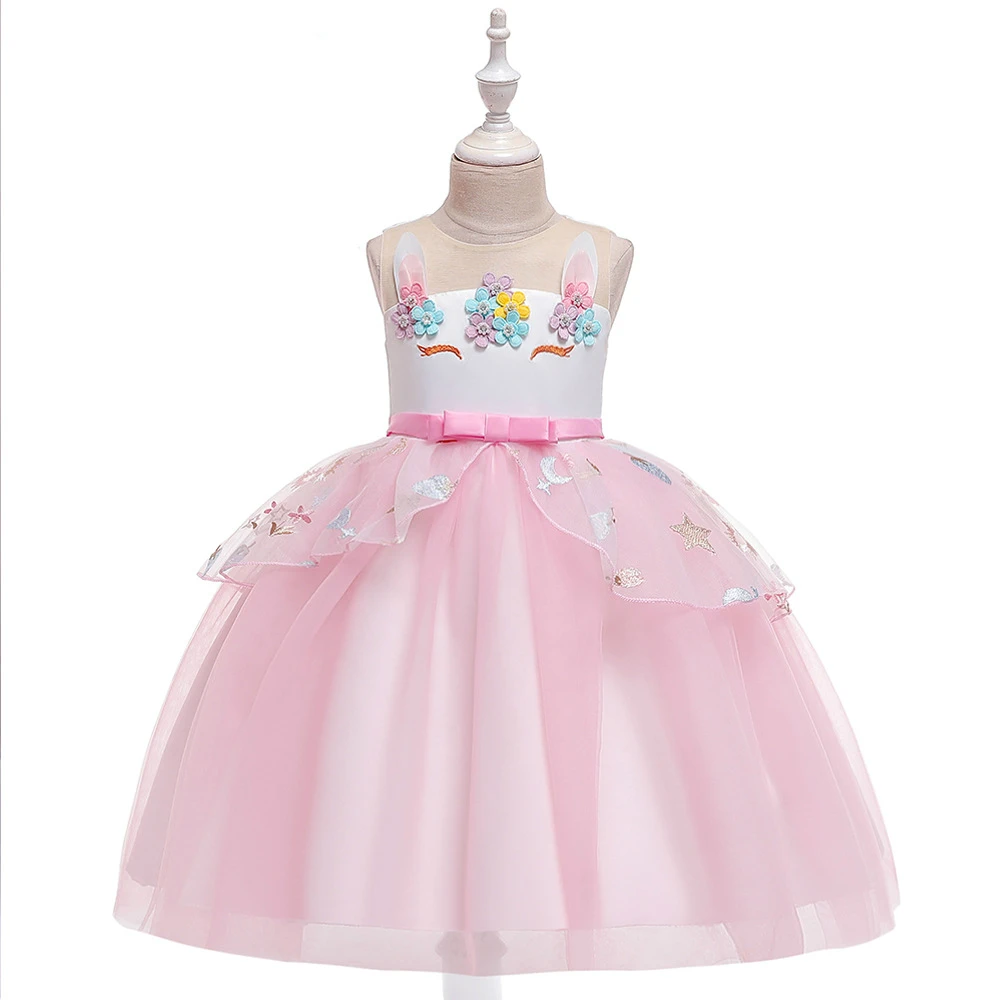 Новое платье для девочек, детские платья для девочек, вечерние платья с единорогом, карнавальный костюм на Рождество, детское платье принцессы для детей 4, 5, 6, 7, 8, 9, 10 лет