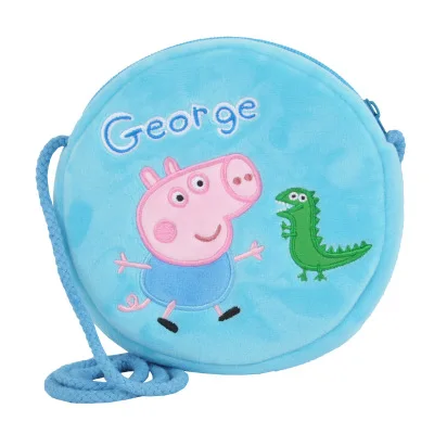 M Горячая peppa pig 28 см детские сумки мультфильм Джордж Пеппа плюшевый рюкзак для свинки дети мальчик девочка День рождения Рождество игрушка подарок - Цвет: M