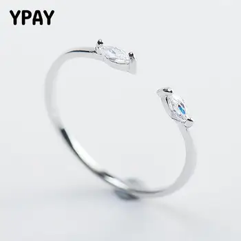 

YPAY Double Zircon Open Finger Rings for Women Ladies 100% Authentic 925 Sterling Silver Toe Ring Fine Jewelry Gifts YMR488