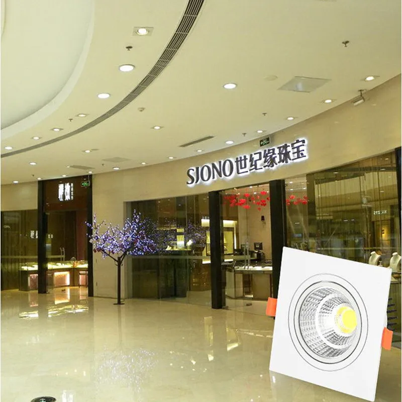 4 types Square Dimmable ceiling recessed LED downlights Ceiling Lamp 9W 12W 15W 18W 24W 30W LED Spot Lights Indoor Lighting usb powered led strip