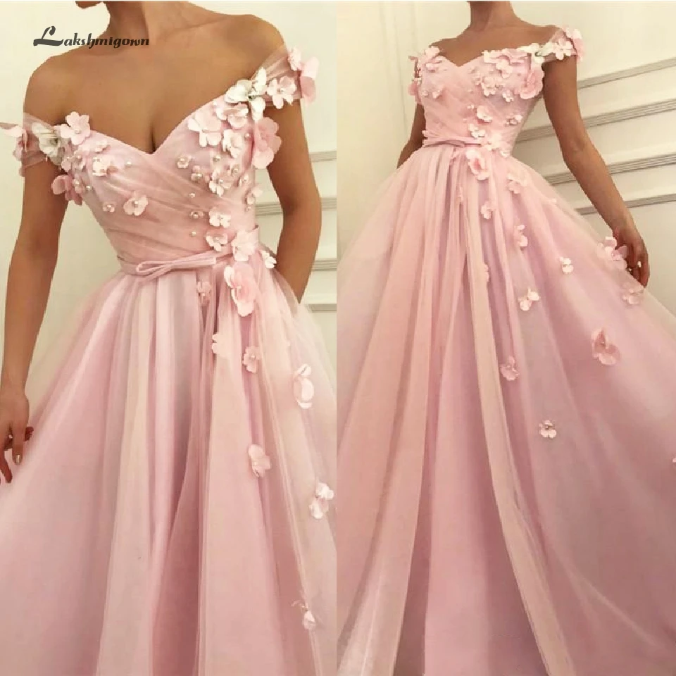 Женское вечернее платье lakshmidress розовое трапециевидной формы с открытыми плечами