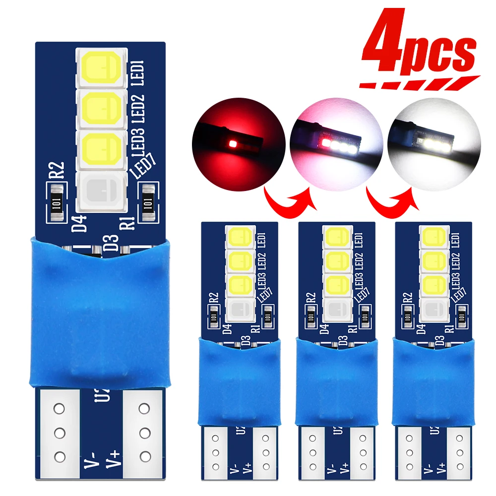 4pcs W5W T10 192 LED Bulbs 2835 SMD Red White Car Wedge Interior Dome Reading Light Auto Width Clearance License Plate Lamp | Автомобили и