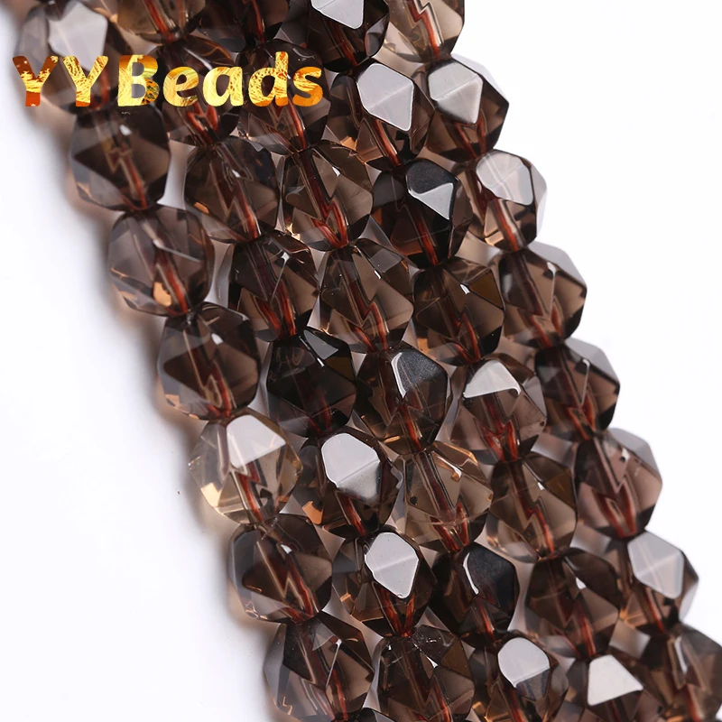 

Natural Faceted Smoky Crystal Quartzs Beads Loose Spacer Charm Beads For Jewelry Making Necklaces Bracelets For Women 6 8 10mm