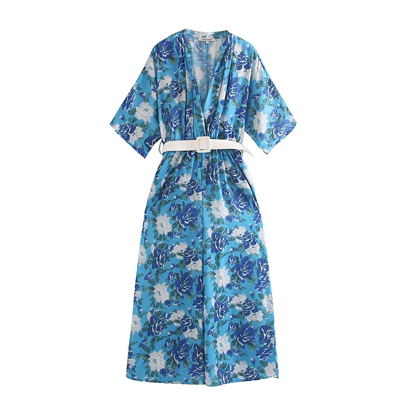 

Jumpsuits for Women Sashes Autumn Sexy High Waist One Piece Printed Loose Rompers with Long Wide Leg Pant Long Jumpsuits