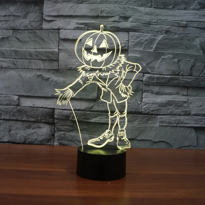 

Birthday Gift Night Cat Halloween Pumpkin 3D Lighting Creative Three-dimensional Nightlight Color Touch Control LED Visual USB