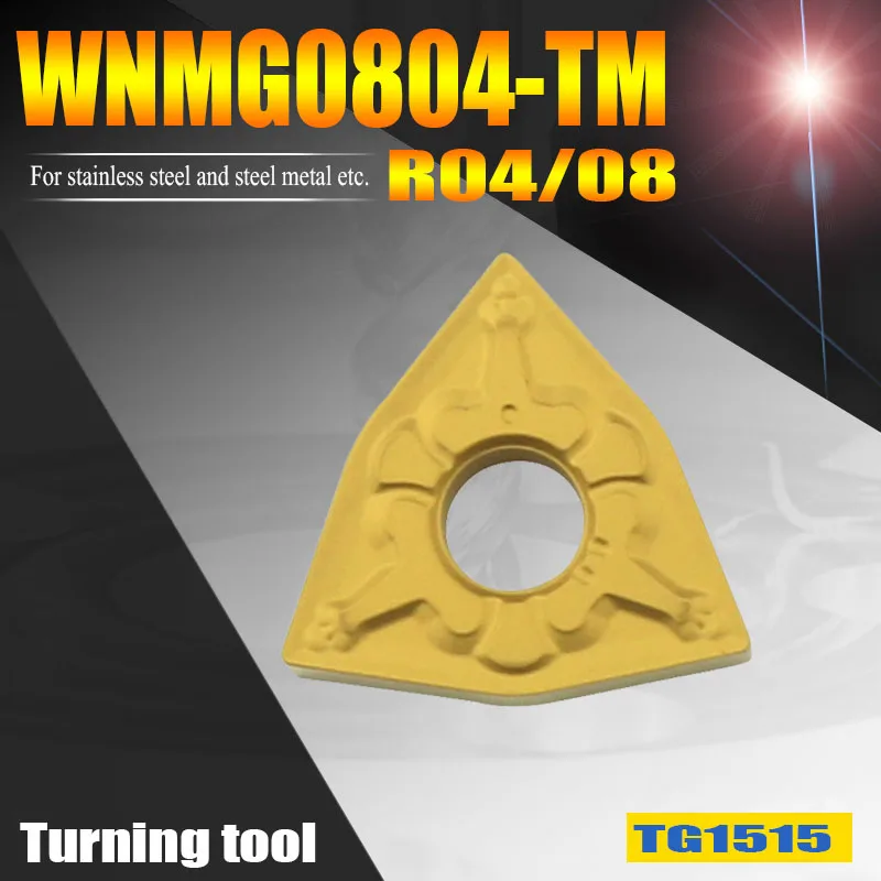 

WNMG080404 TM Lathe Turning Tools Peach Shape Carbide Inserts WNMG080408-TM Wearable For Common Steel Like 45#, A3 Steel