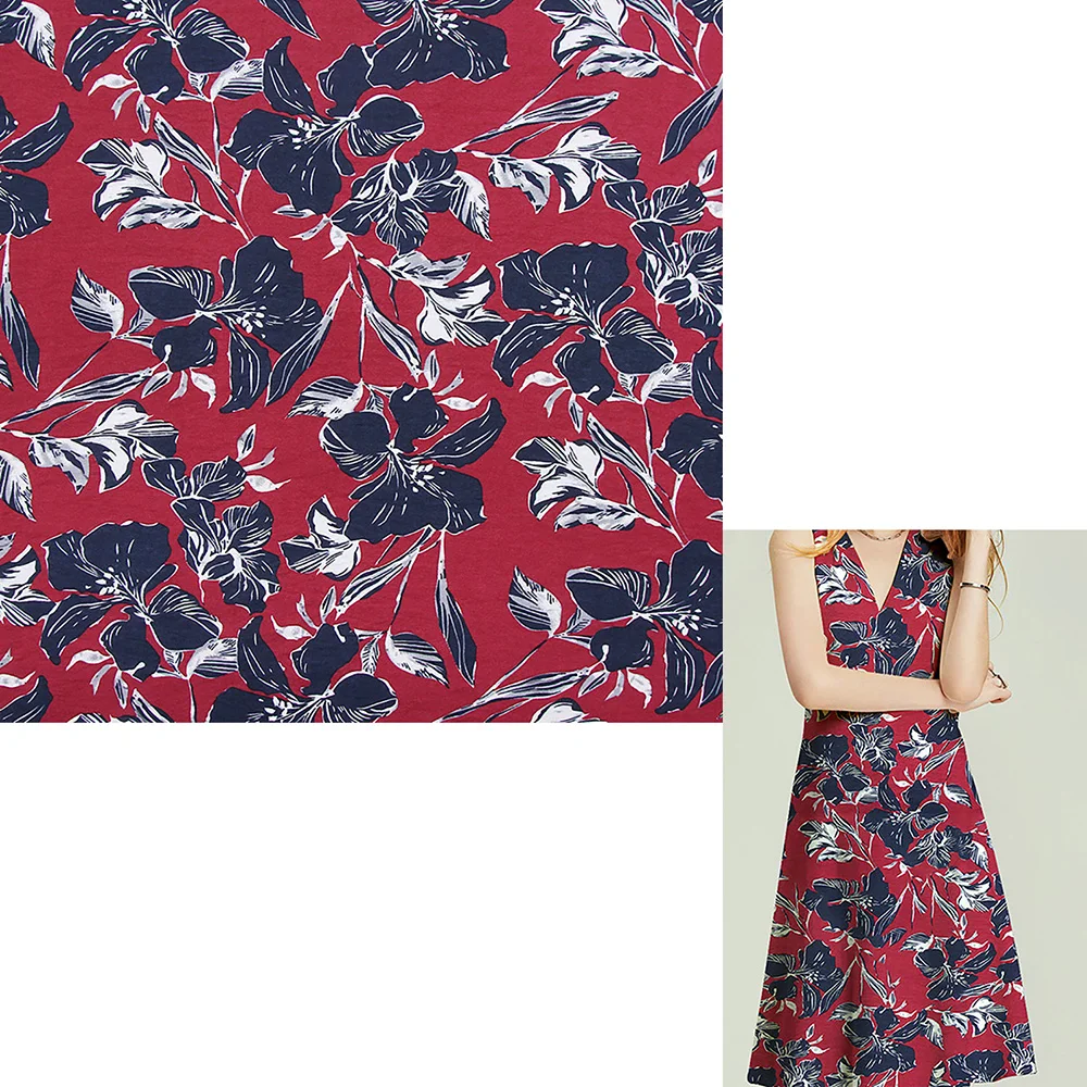 Lychee Life 50x140 см Ткань с цветочным принтом модные красочные ткани Ручное шитье для поделок одежда поставки украшения - Цвет: 2
