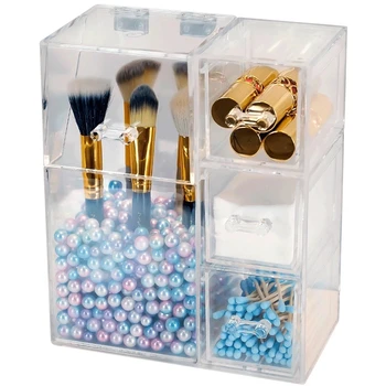 

Multi-function Acrylic dustproof Makeup Organizer Makeup Brush Display Box Cosmetics Tools Storage Holder Jewelry Accessory Case