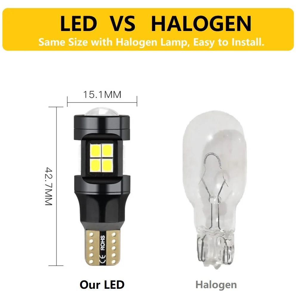 2 шт. W16W T15 светодиодный лампы 2835 SMD Canbus OBC Error Free светодиодный запасной светильник 921 912 W16W светодиодный лампы заднего хода автомобиля Лампа ксенон белый 12V