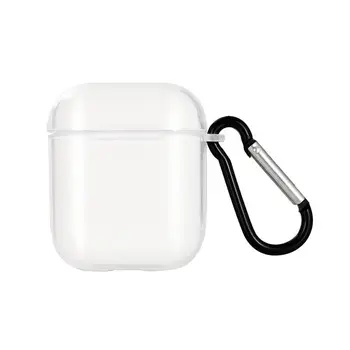 

TPU Wireless Earbuds Cover Transparent Earphone Protective Shell Earphone Case with Carabiner Compatible for AirPods 1 2 3