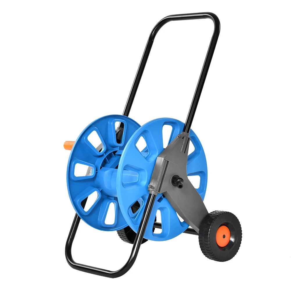 Portable Garden Water Hose Pipe Reel Holder Trolley Cart For Watering