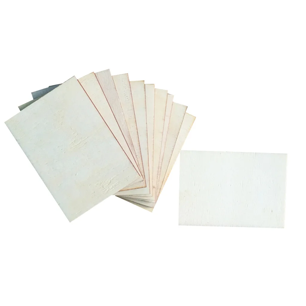10pieces Veneer Sheets (3x2inch), Woodcraft Construction Kit for Kids DIY Wooden Veneer for CNC Cutting & Wood Buring Projects
