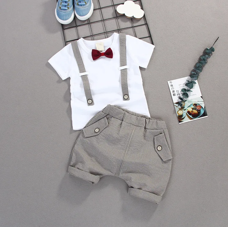 Toddler Boys Clothing Set Summer Baby Suit Shorts+Shirt 2PCS 3-5 Year Children Clothes Suits Wedding Party for Boy | Детская одежда и