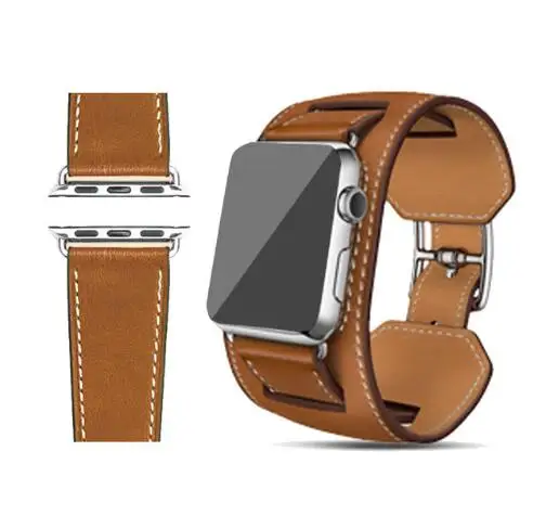 Браслет-манжета из натуральной кожи для Apple Watch Series 7 6 5 SE 38 40 42 44 мм 4/3 | Наручные